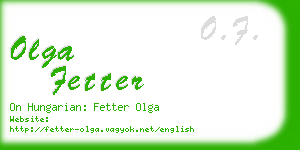 olga fetter business card